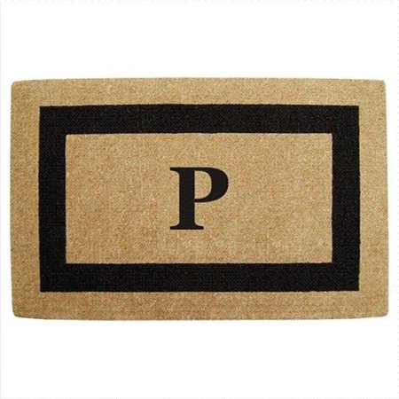 NEDIA HOME Nedia Home 02080P Single Picture - Black Frame 30 x 48 In. Heavy Duty Coir Doormat - Monogrammed P O2080P
